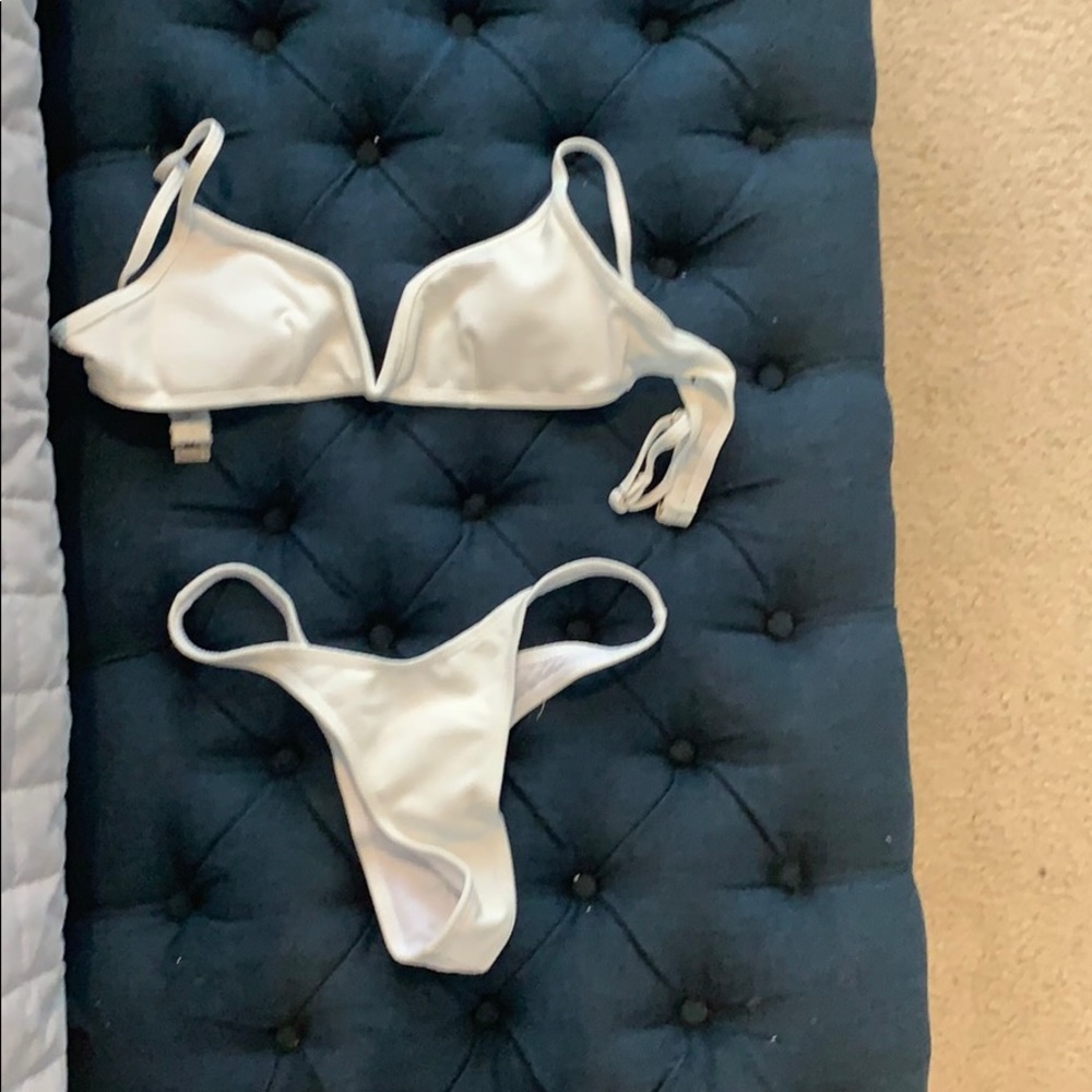 White V cut bikini